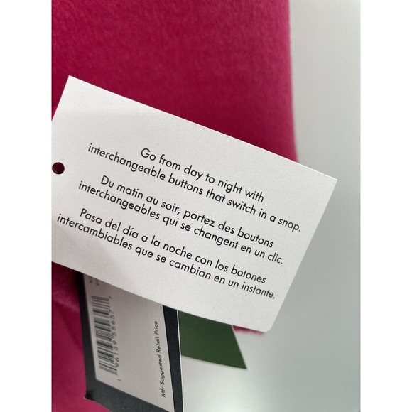 KATE SPADE Wool Blend Jacket M Stand Collar Changeable Buttons Coat Pink $348 - Picture 13 of 15